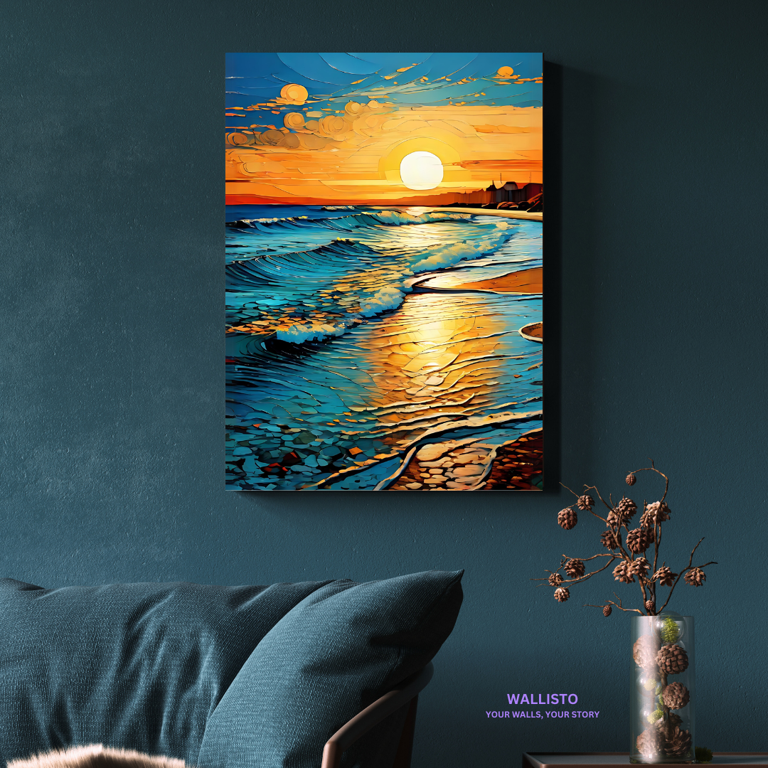 Golden Sunset Waves