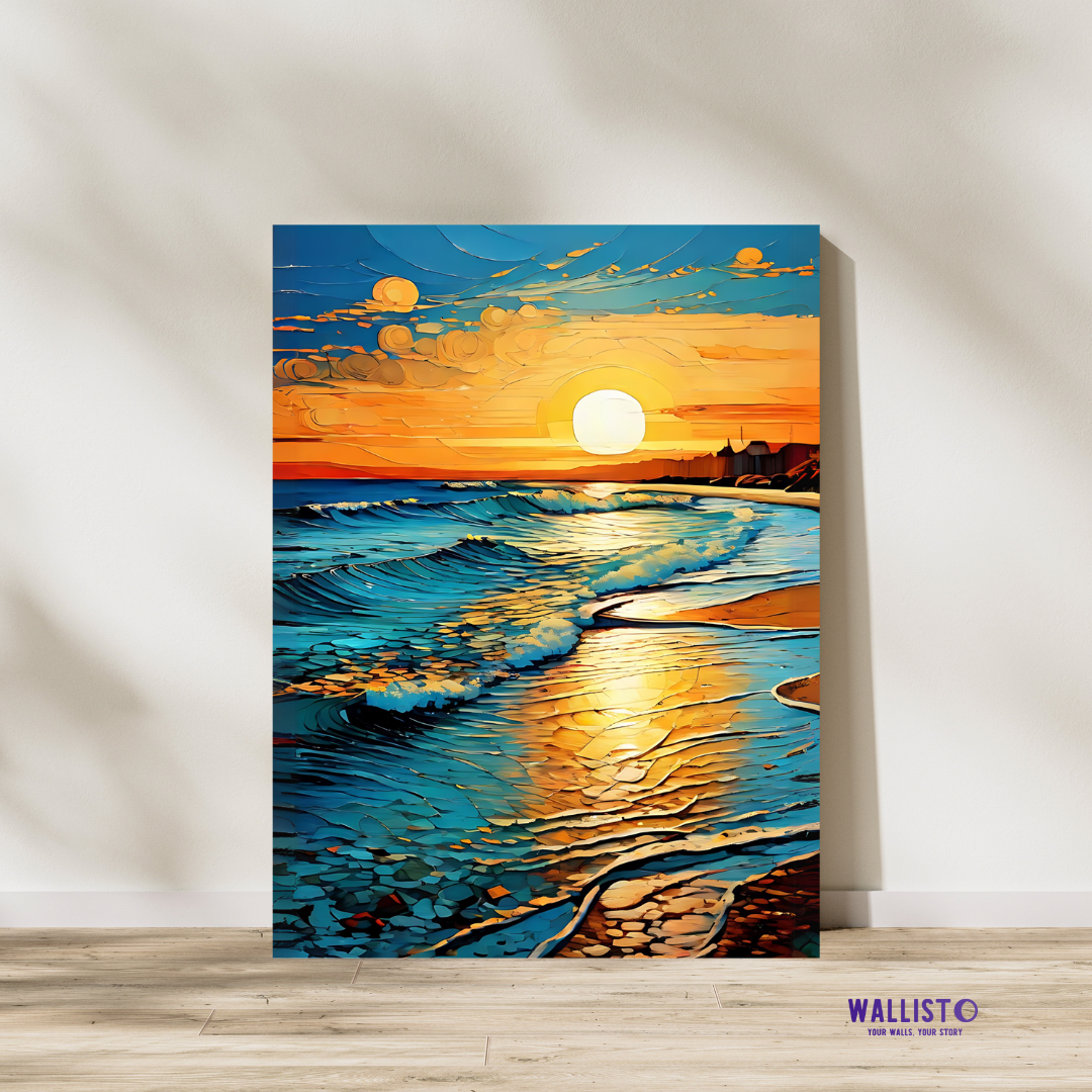 Golden Sunset Waves