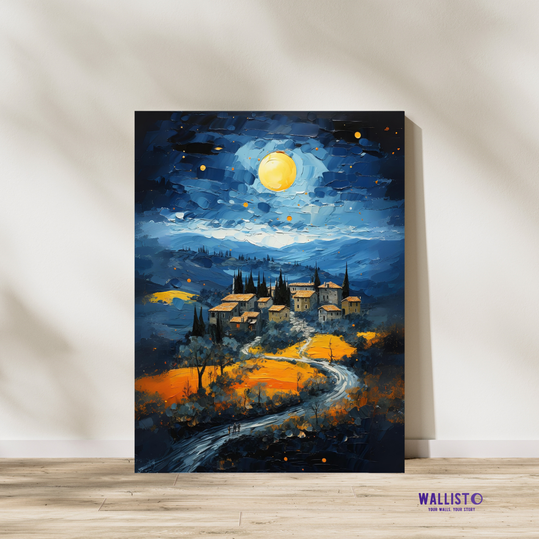 Moonlit Hilltop Village