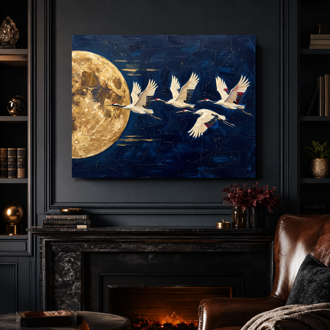 Moonlit Cranes