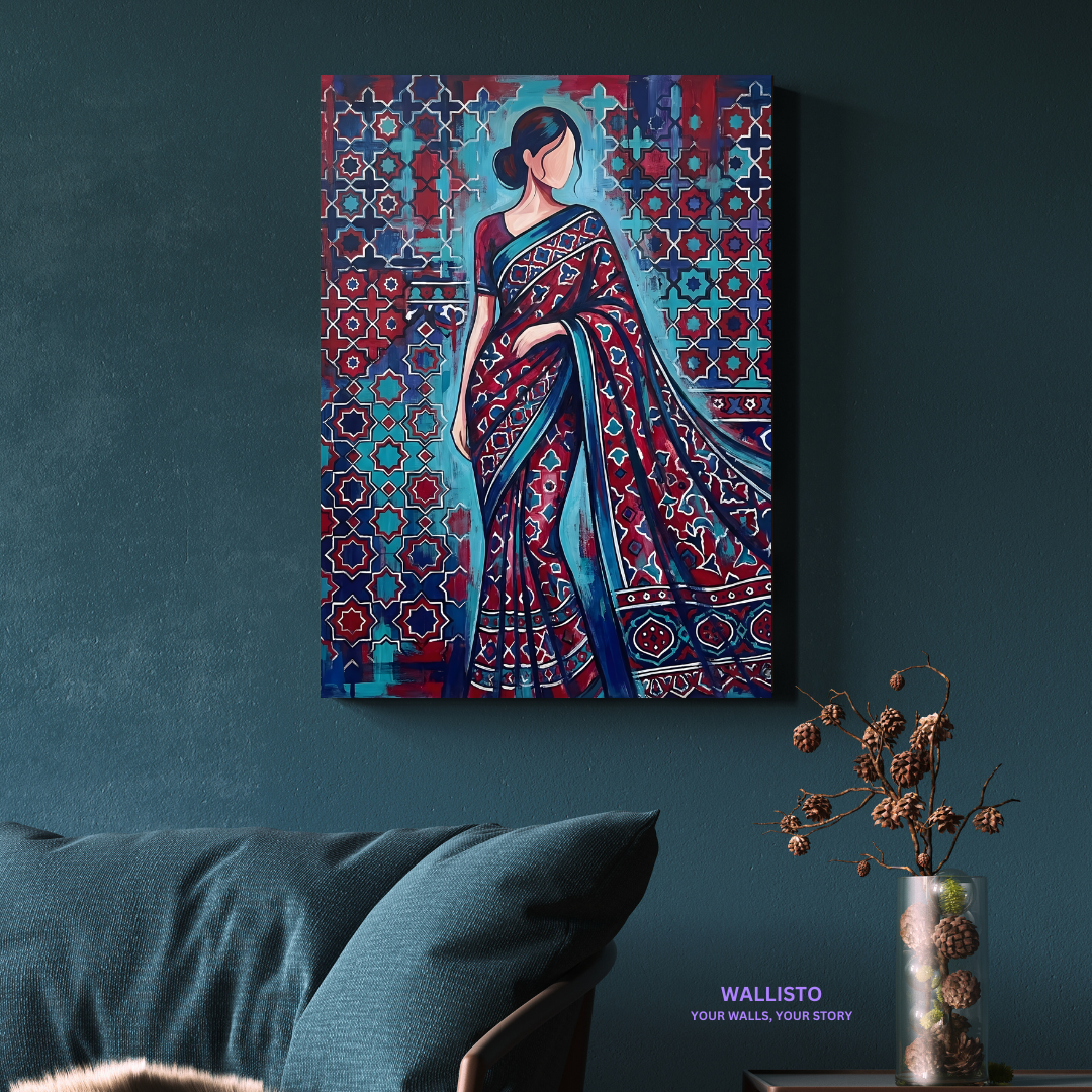 Ajrak Draped Grace