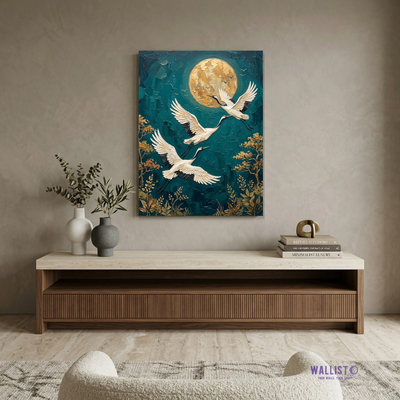 Moonrise Cranes