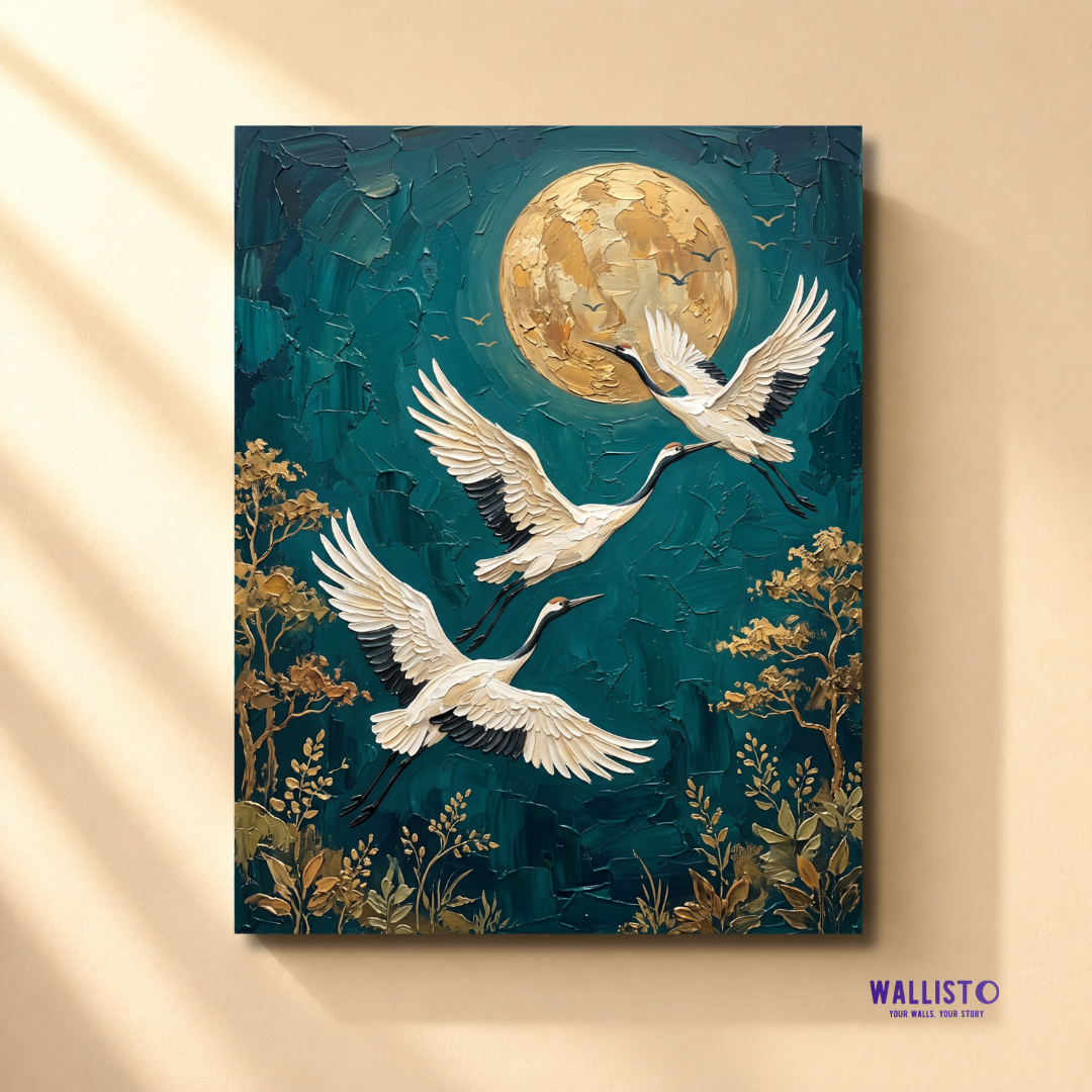 Moonrise Cranes