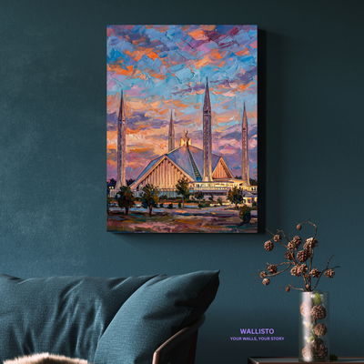 Faisal Mosque Under a Painted Sky