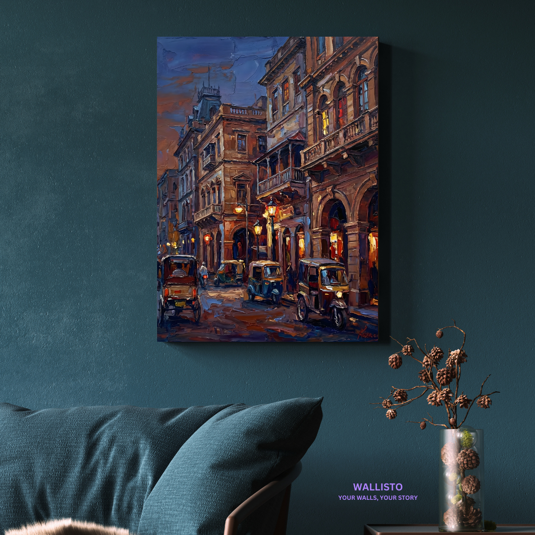 Colonial Street After Sunset