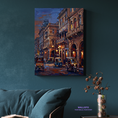 Colonial Street After Sunset