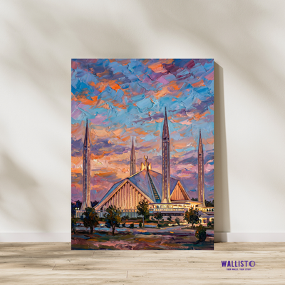 Faisal Mosque Under a Painted Sky