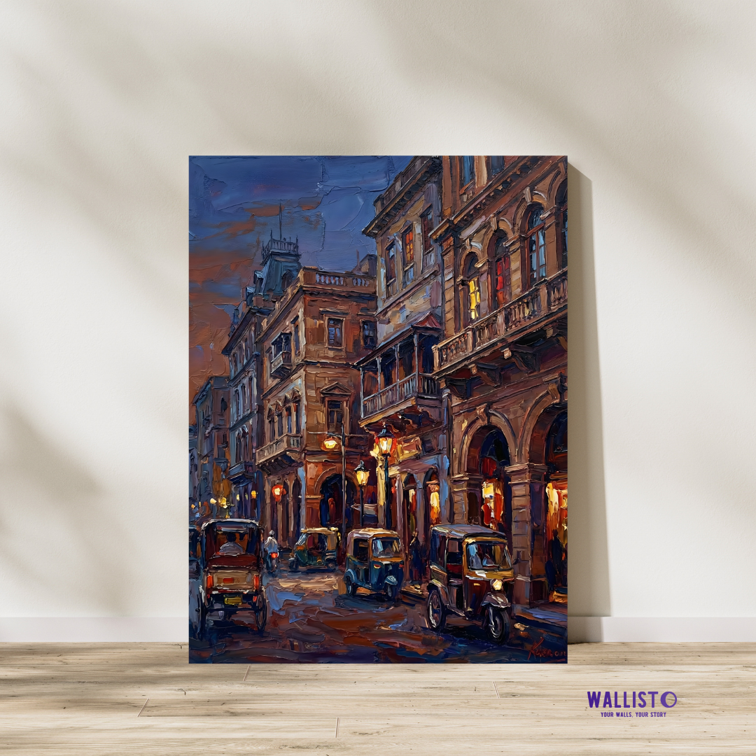 Colonial Street After Sunset